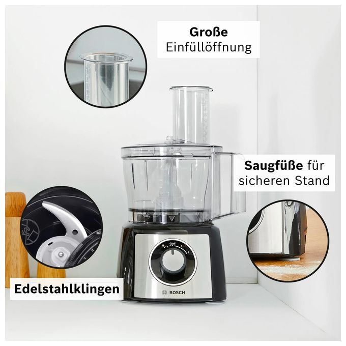 900 W Küchenmaschine 2,3 l  MCM3PM38S MultiTalent 3 Plus (Schwarz/Silber) 