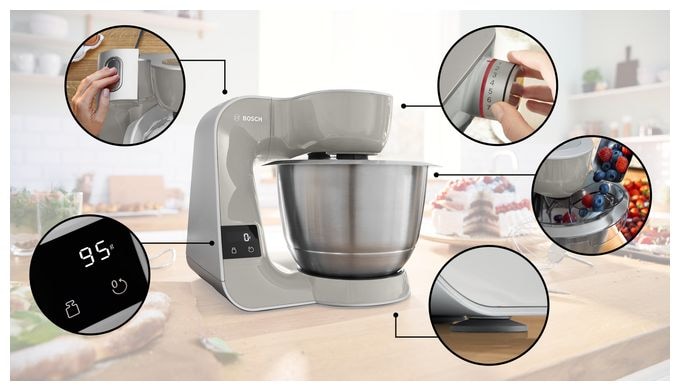 1000 W Küchenmaschine 3,9 l mit Waage  MUM5XL72 (Grau, Silber) 
