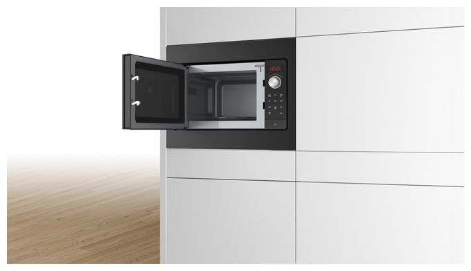 Einbau-Mikrowelle 800 W Größe: klein 5 Stufen (Schwarz) Serie 2 BFL523MB3 