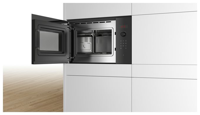 Einbau-Mikrowelle 800 W Größe: klein 5 Stufen (Schwarz) Serie 4 BFL523MB1F 