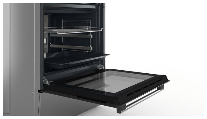 Freistehender Herd Elektro normal Variabler Doppelgrill 7 Beheizungsarten mit Glaskeramik Kochfeld Serie 4 HKR39C250 