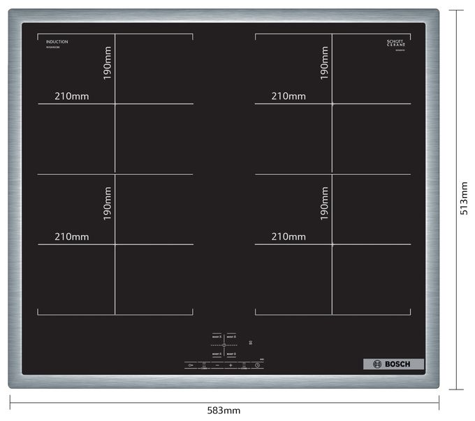 60 cm Induktions Kochfeld/Herdplatte 4 Zone(n) Serie 4 NVQ645CB6E herdgebundenes 