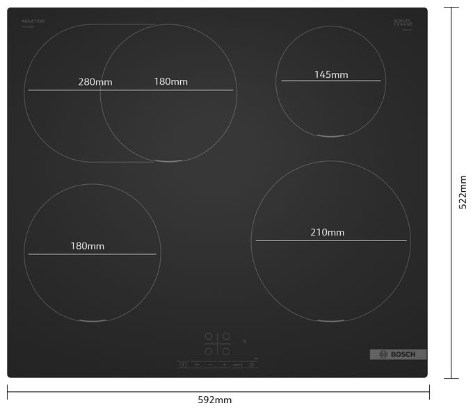 60 cm Induktions Kochfeld/Herdplatte 4 Zone(n) Serie 4 PIF61ABB5E autarkes 