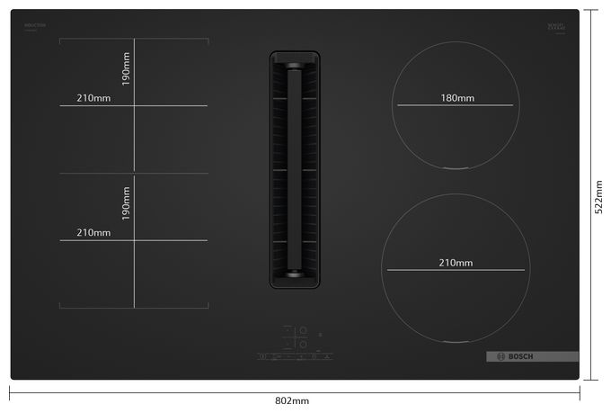 80 cm Induktions Kochfeld/Herdplatte 4 Zone(n) Serie 4 PVS81AB16E autarkes 