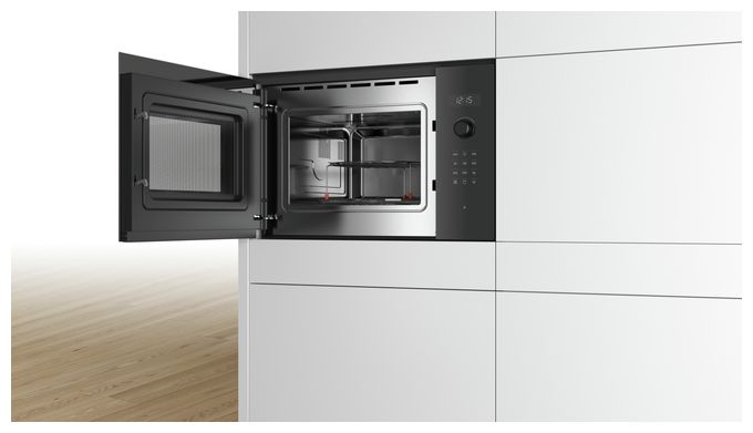 Einbau-Mikrowelle 900 W Größe: mittel 5 Stufen Grill (Schwarz, Edelstahl) Serie 6 BEL554MB0 