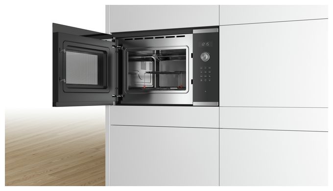 Einbau-Mikrowelle 900 W Größe: mittel 5 Stufen Grill (Edelstahl) Serie 6 BEL554MS0 