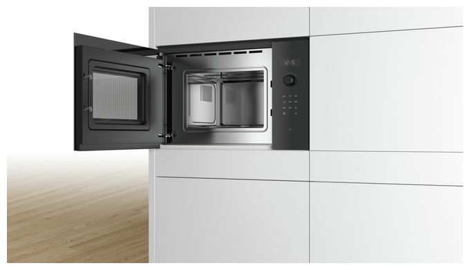 Einbau-Mikrowelle 800 W Größe: klein 5 Stufen Grill (Schwarz) Serie 6 BFL524MB0 