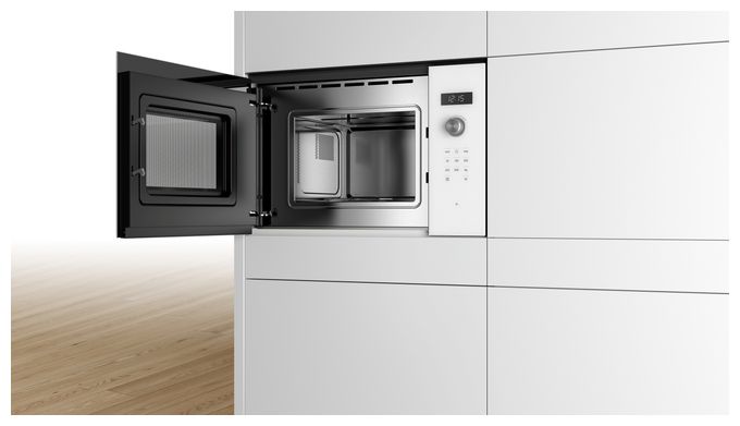 Einbau-Mikrowelle 800 W Größe: klein 5 Stufen (Weiß) Serie 6 BFL524MW0 