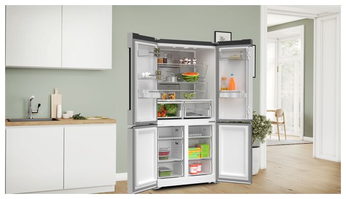Side-by-Side Kühl-/ Gefrierkombination 405 l / 200 l 333 kWh NoFrost 1830 mm x 910 mm  Serie 6 KFN96APEA (Edelstahl) 