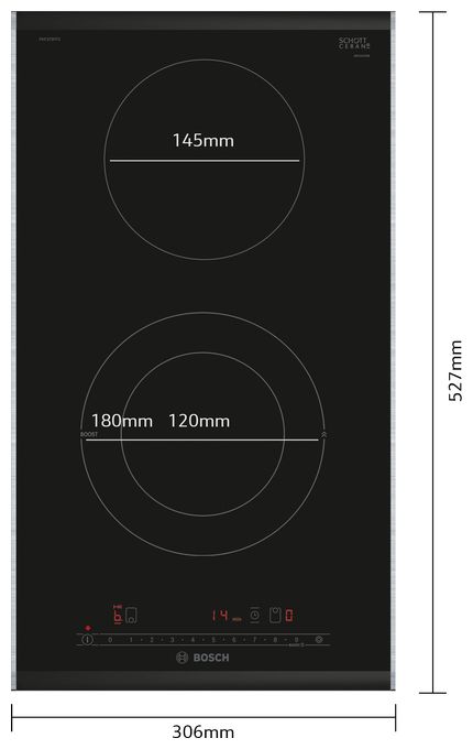 30 cm Glaskeramik Kochfeld/Herdplatte 2 Zone(n) Serie 6 PKF375FP2E autarkes 