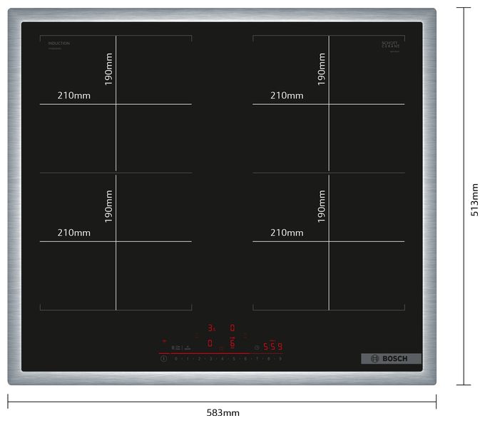 60 cm Induktions Kochfeld/Herdplatte 4 Zone(n) Serie 6 PVQ645HB1E autarkes 