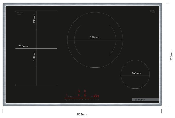 80 cm Induktions Kochfeld/Herdplatte 4 Zone(n) Serie 6 PVS845HB1E autarkes 