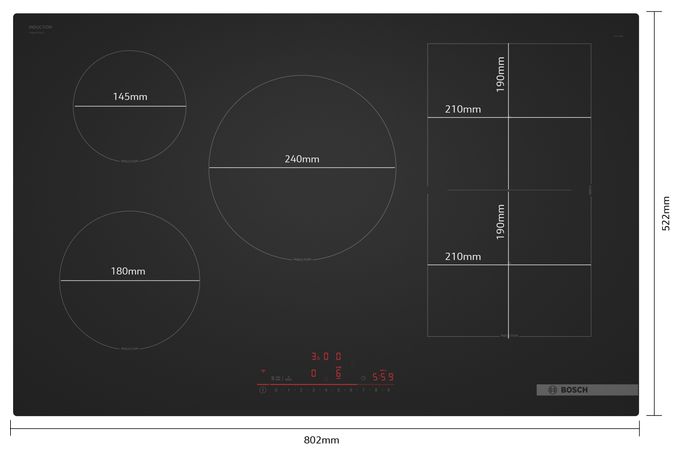 80 cm Induktions Kochfeld/Herdplatte 5 Zone(n) Serie 6 PVW81CHB1E autarkes 