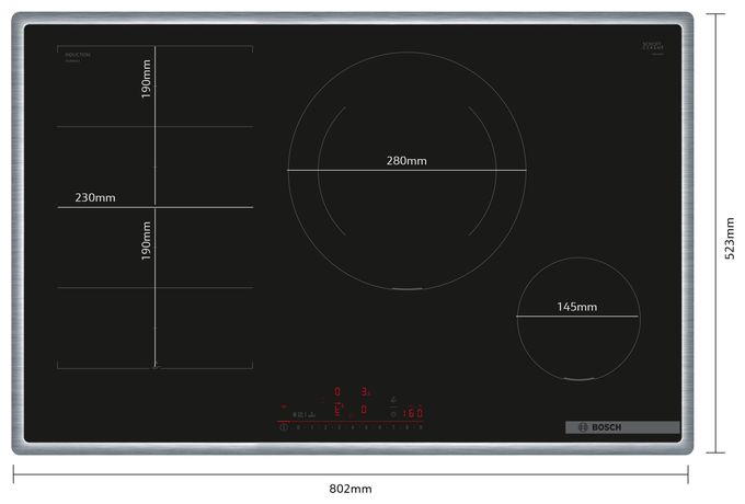 80 cm Induktions Kochfeld/Herdplatte 4 Zone(n) Serie 6 PXE845HC1E autarkes 