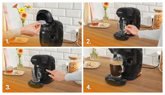 Kaffeekapsel Maschine  TAS112E Tassimo Style friendly (Schwarz) 