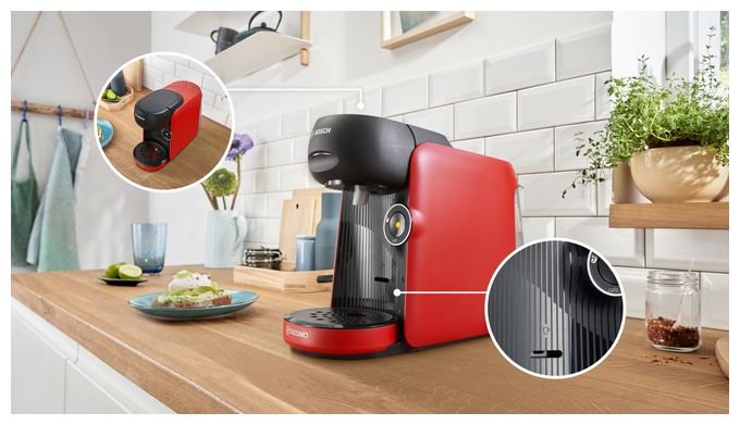 Kaffeekapsel Maschine  TAS163E Tassimo Finesse (Schwarz, Rot) 