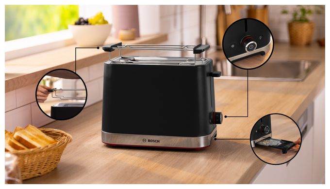 Toaster 950 W 2 Scheibe(n) 4 Stufen  TAT4M223 MyMoment (Schwarz, Edelstahl) 