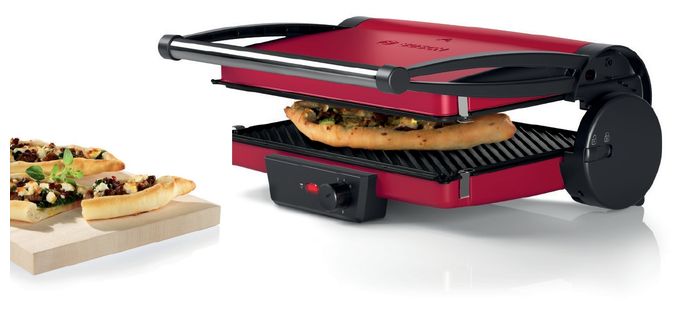 2000 W mit 328 x 238 mm Fläche  TCG4104 Kontaktgrill (Rot) 