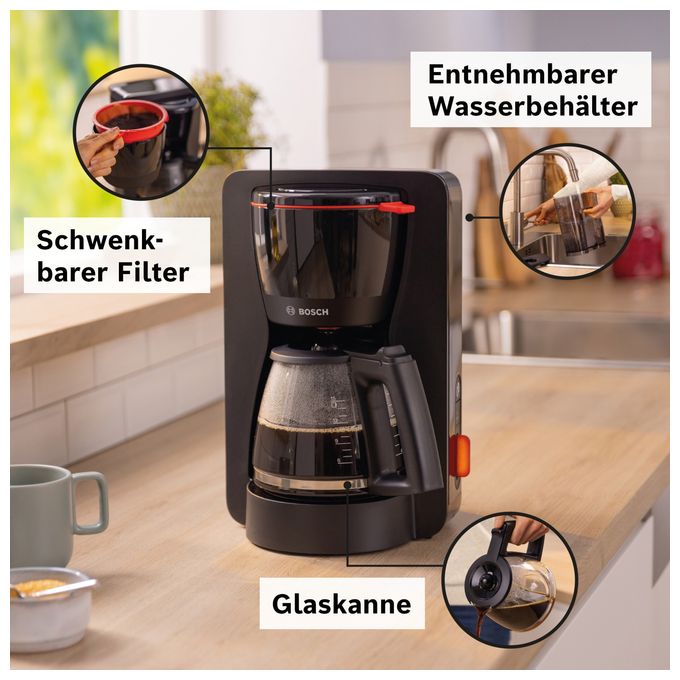 15 Tassen Filterkaffeemaschine 1,4 l  TKA3M133 MyMoment (Schwarz) 
