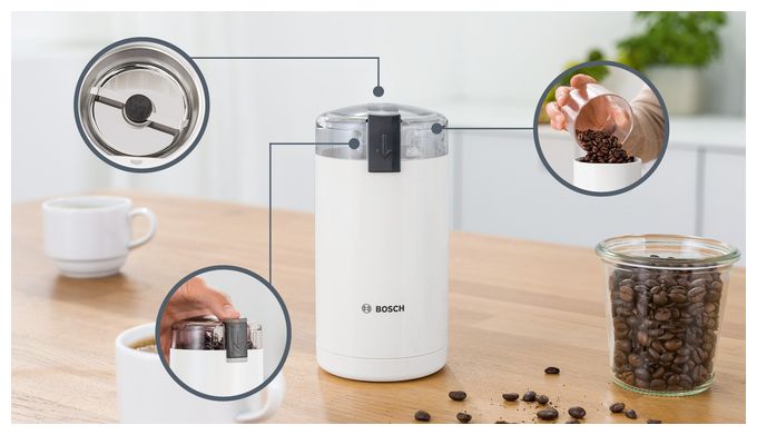 Kaffeemühle für 75 g 180 W  TSM6A011W (Weiß) 