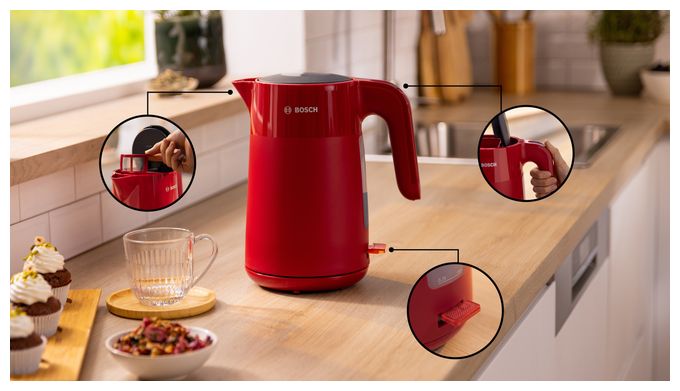 1,7 l Wasserkocher 2400 W  TWK2M164 MyMoment (Schwarz, Grau, Rot) 