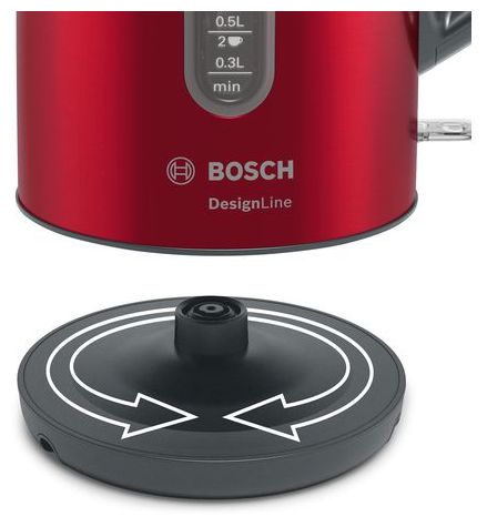 Bosch TWK4P434 Boomstore 1,7 Wasserkocher (Schwarz, l bei DesignLine 2400 W Rot)