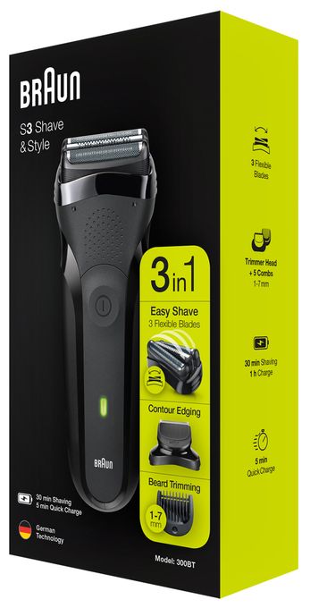 Nass&Trocken Rasierer Nickel-Metallhydrid (NiMH) 30 min 300BT Shave & Style 