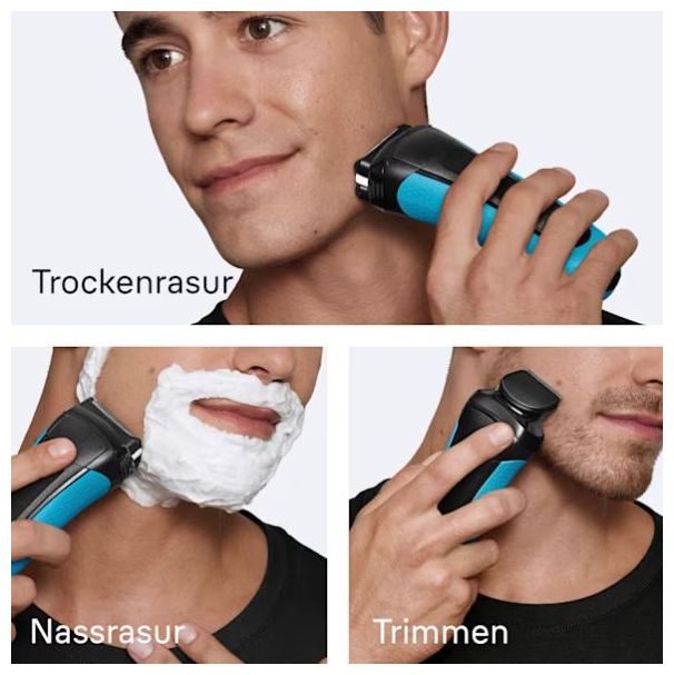 Nass&Trocken Rasierer Nickel-Metallhydrid (NiMH) 45 min Series 3 3010BT ProSkin 
