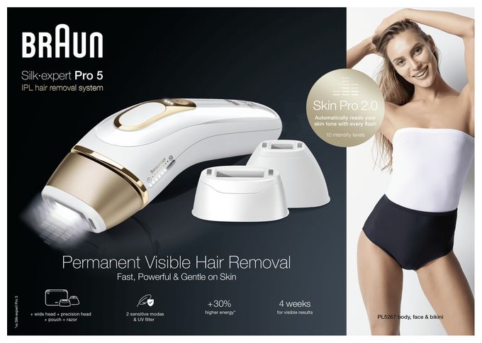 Lichtimpulstechnologie (IPL) Trocken Epilierer/Damenrasierer Silk-expert Pro 5 PL5267 