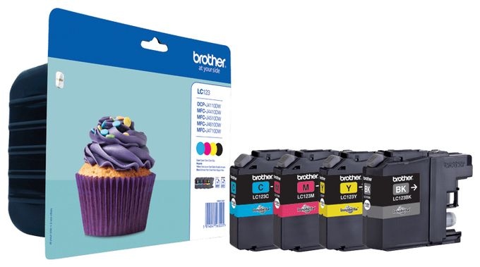 originale Druckerpatronen Schwarz, Cyan, Magenta, Gelb 600 Seiten LC-123VALBP 