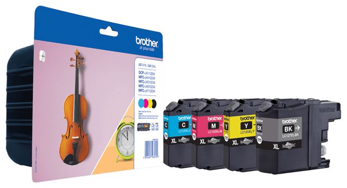 originale Druckerpatronen Schwarz, Cyan, Magenta, Gelb 1200 Seiten LC-127XLVALBP 