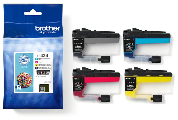 originale Druckerpatronen Schwarz, Cyan, Magenta, Gelb 750 Seiten LC-424VAL 