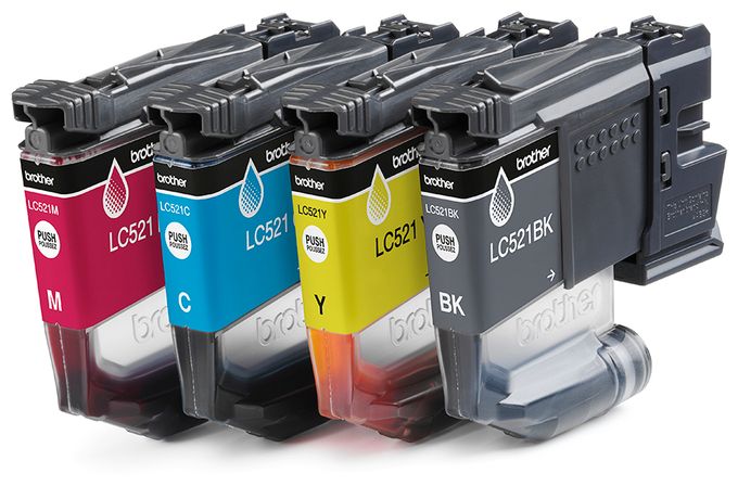 originale Druckerpatronen Schwarz, Cyan, Magenta, Gelb 500 Seiten LC-521VAL 