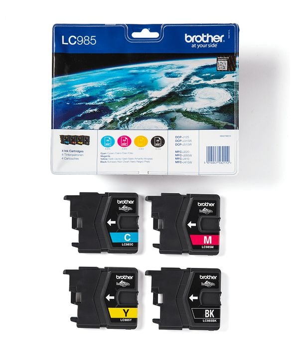 originale Druckerpatronen Schwarz, Cyan, Magenta, Gelb 300 Seiten LC-985VALBP 