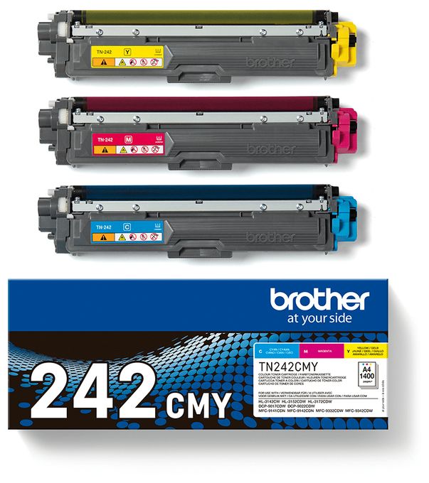originale Druckerpatronen Cyan, Magenta, Gelb TN-242CMY 