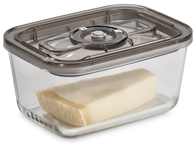 Container Rechteckig 1,5 l Glas  VacuBoxx Eco L (Grau, Transparent) 
