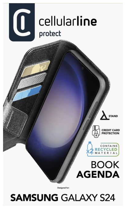 Folio für Samsung Galaxy S24  Book Agenda (Schwarz) 