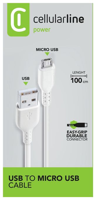 USB A auf Micro-USB B 1 m  Color Cable (Weiß) 