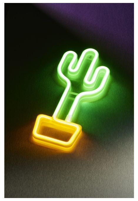 LED Grün, Gelb USB Neon Wall Light Cactus 