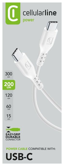 Stecker USB C auf USB C bis 60 W 2 m  Power Cable (Weiß) 