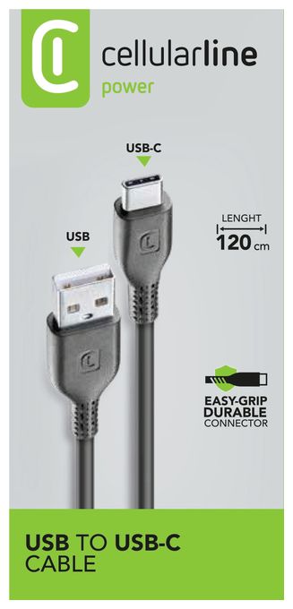 Stecker USB A auf USB C bis 15 W 1,2 m  Power Cable (Schwarz) 
