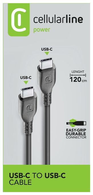 Stecker USB C auf USB C bis 60 W 1,2 m  Power Cable (Schwarz) 