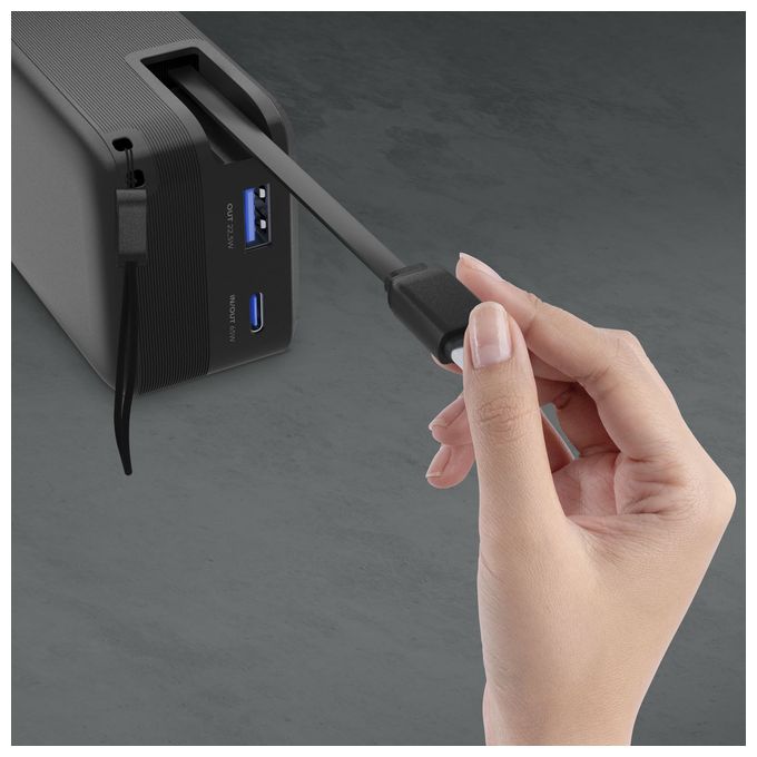20000 mAh Powerbank USB Typ-C  Roller (Schwarz) 