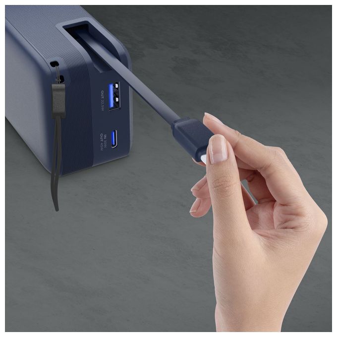 10000 mAh Powerbank USB Typ-C  Roller (Blau) 