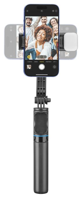 34 mm Universal  Sparkle Bluetooth Selfie Stick (Schwarz) 
