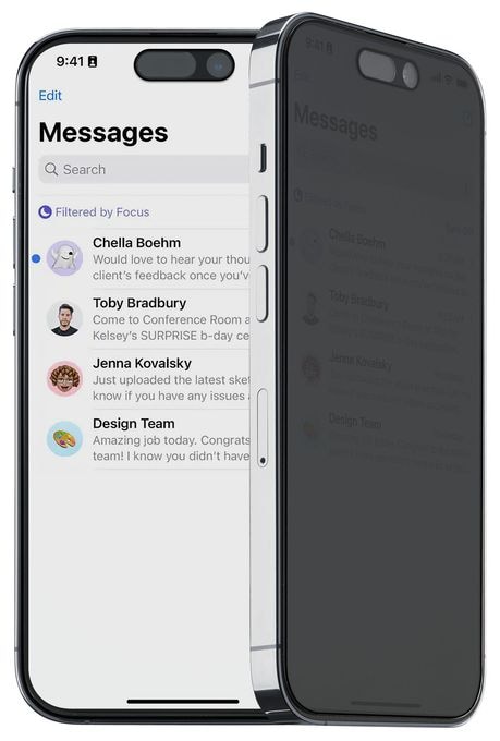 Datenschutz-Bildschirmschutz " Privacy " gehärtetes Glas 9H für  Apple iPhone 16 Pro Max Top Secret Eclipse 