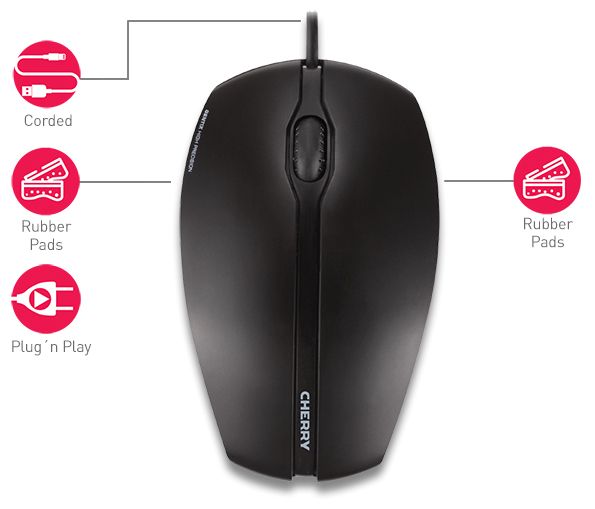 1000 DPI Büro Maus Optisch  Gentix Coeded Illuminated (Schwarz) 