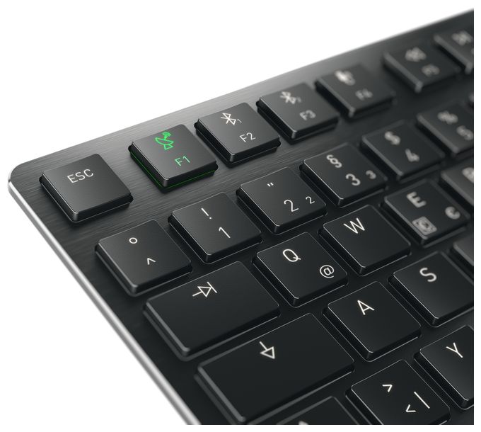 LED Heimbüro Tastatur USB + RF Wireless + Bluetooth 2.4 GHz  KWXULP 2.0 Mini (Schwarz) 