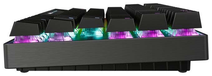 RGB-LED Gaming Tastatur USB + RF Wireless + Bluetooth 2.4 GHz  MX8.2 Pro TMR Wireless (Schwarz) 