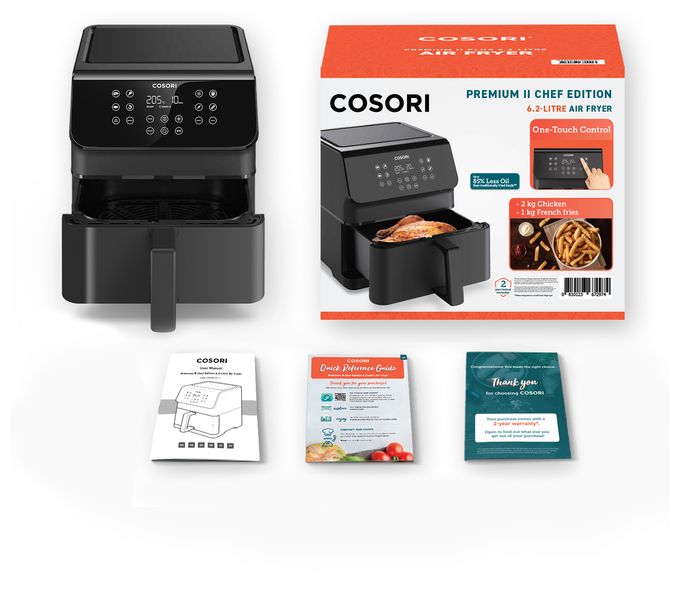 Heißluftfritteuse 6,2 l 1700 W  Premium II Chef Edition (Schwarz) 